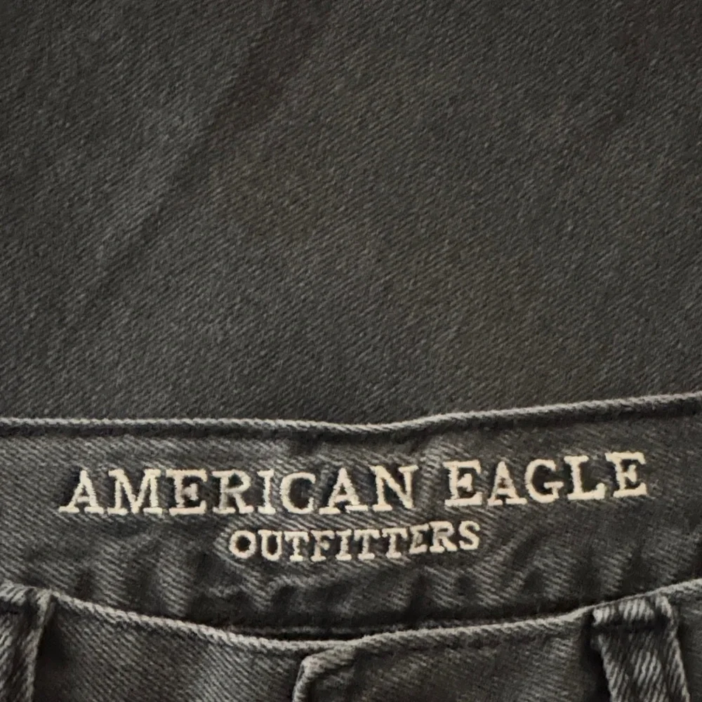 American Eagle Outfitters Charcoal Jeans with Black Floral Pattern - Picture 6 of 12